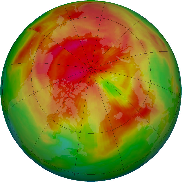 Arctic ozone map for 30 March 1986